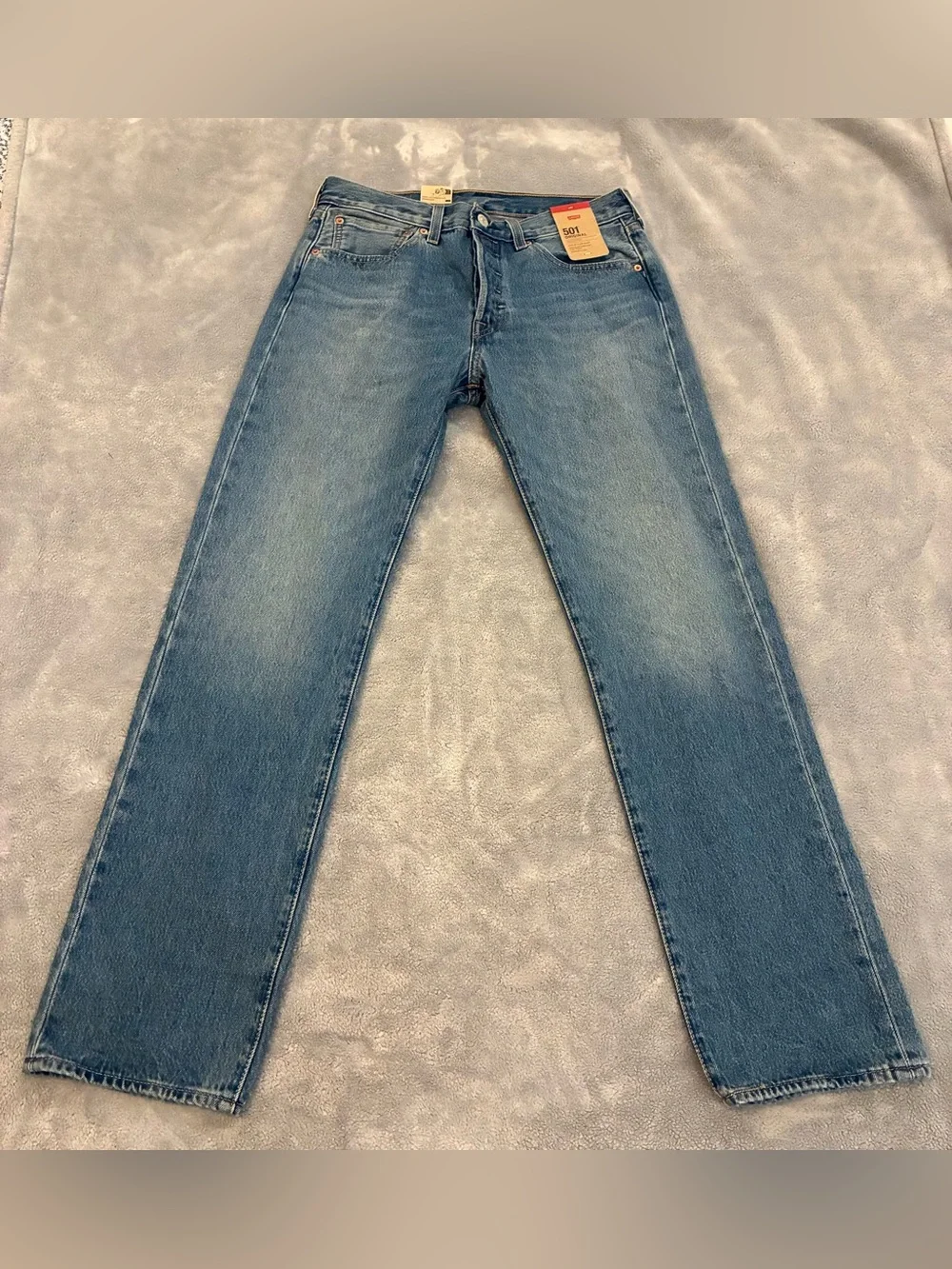Men’s Levi Strauss 501 Original Blue Medium Wash Straight-Leg Jeans 31 X 32